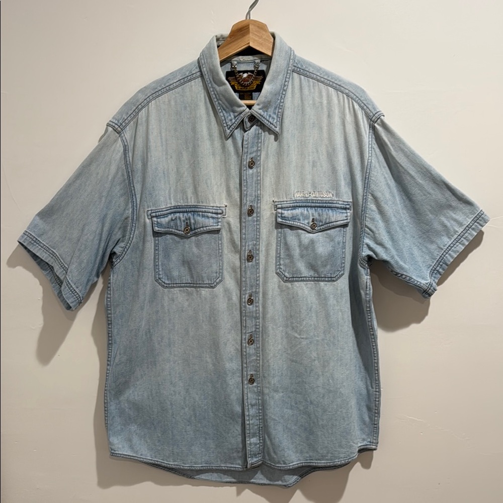 Harley Davidson Denim Short Sleeve Shirt